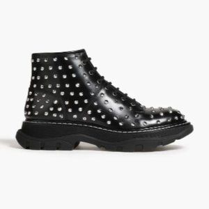 ALEXANDER MCQUEEN Studded leather combat boots NEW sz 40